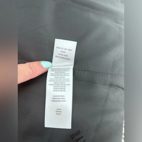 Rails Cody Blazer Jacket Women Sand Ash Houndstooth Brown Size Large nwt - Picture 16 of 16